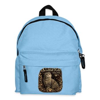 Scottish Fold Mama Gold Frame - Kids' Backpack - light blue - Front