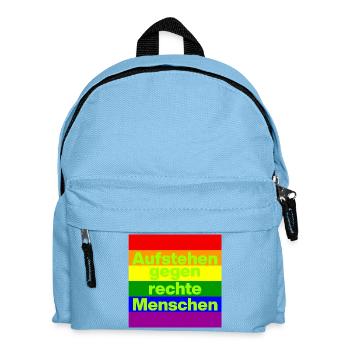 AUFSTEHEN GEGEN RECHTE MENSCHEN NIE WIEDER, NO NZS - Kinder Rucksack - Hellblau - Vorne