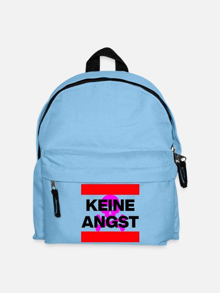 KEINE ANGST NIE WIEDER IST JETZT SKULL PINK NO NZS - Kinder Rucksack - Hellblau