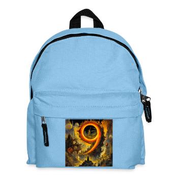 Un neuf de feu dans un paysage surréaliste - Sac à dos Enfant - bleu clair - Devant