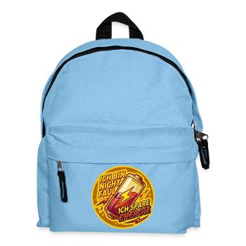 Ich spare Energie Aufdruck - Kinder Rucksack - Hellblau - Vorne