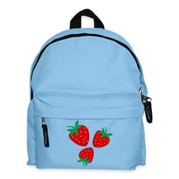 Trois fraises rouge vif - Sac à dos Enfant - bleu clair - Devant