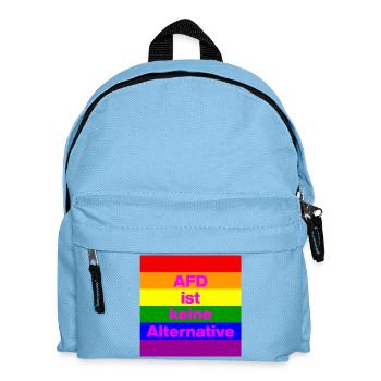AFD IST KEINE ALTERNATIVE, NO NZS, NO AFD, PINK - Kinder Rucksack - Hellblau - Vorne