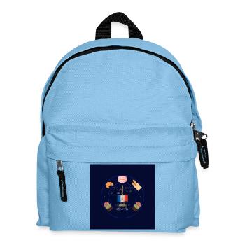 Paris Pastry & Eiffel Flag Badge - Kids' Backpack - light blue - Front