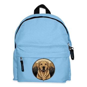 Golden Retriever Berg Silhouette Vintage Hund Desi - Kinder Rucksack - Hellblau - Vorne