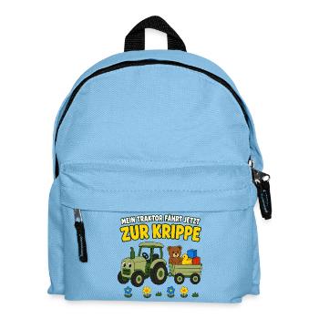 Mein Traktor fährt jetzt zur Krippe – Kinder - Kinder Rucksack - Hellblau - Vorne