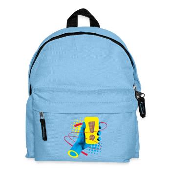 Neon Exklamation Gadget - Kinder Rucksack - Hellblau - Vorne
