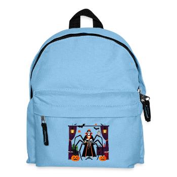 Gekrönte Vampirspinne Halloween-Nacht - Kinder Rucksack - Hellblau - Vorne
