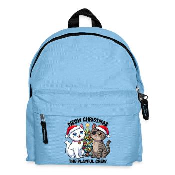 Katzen Duo im Weihnachtsglanz - Kinder Rucksack - Hellblau - Vorne