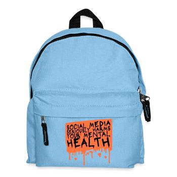 Social Media Seriously Harms Mental Health Spruch - Kinder Rucksack - Hellblau - Vorne