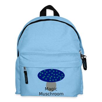 Neonblauer Pilzzauber - Kinder Rucksack - Hellblau - Vorne