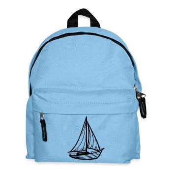 Minimalistisches klassisches Segelboot - Kinder Rucksack - Hellblau - Vorne