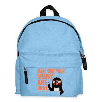 Make Sure Your Friends Are Okay Penguin Nerd Geek - Kids' Backpack - light blue - Front