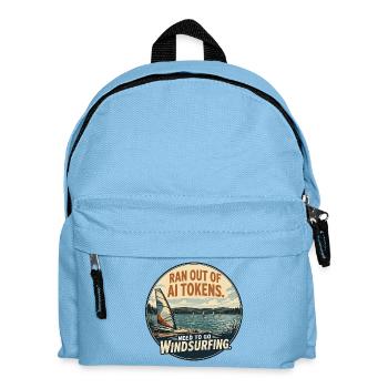 Windsurfen statt KI-Tokens - Kinder Rucksack - Hellblau - Vorne