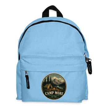 Camp More Vintage-Abenteuergrafik - Kinder Rucksack - Hellblau - Vorne