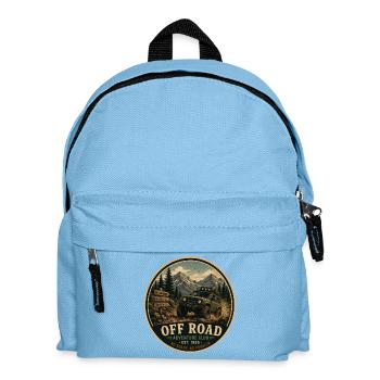 Offroad-Vintage-Abenteuergrafik - Kinder Rucksack - Hellblau - Vorne