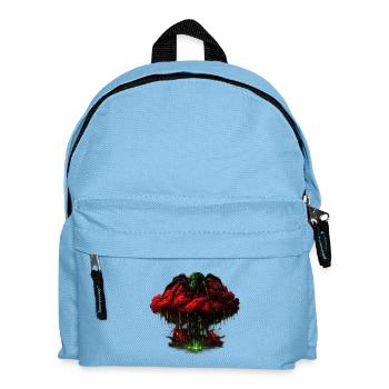 Green spider magic over red cloud - Kids' Backpack - light blue - Front