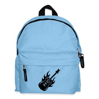 Flammende Gitarre - Kinder Rucksack - Hellblau - Vorne