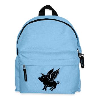 Fliegendes Schwein mit Flügeln - Kinder Rucksack - Hellblau - Vorne