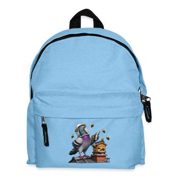 Pigeon as beekeeper at the beehive on the roof - Kids' Backpack - light blue - Front