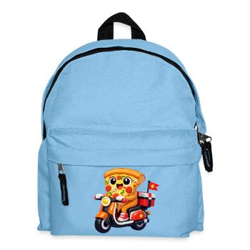Pizza Hero auf Lieferfahrrad - Kinder Rucksack - Hellblau - Vorne