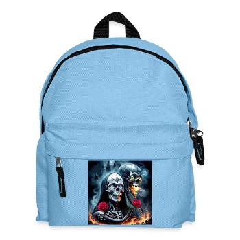 Twin Skulls On Fire - Kids' Backpack - light blue - Front
