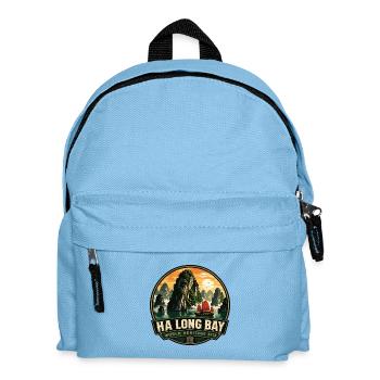 Ha Long Bay Vietnam Vintage Travel Badge - Kids' Backpack - light blue - Front