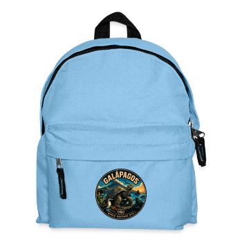Galapagos Islands Vintage Wildlife Badge - Kids' Backpack - light blue - Front