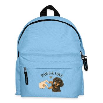 Dachshund Gift | Cute Dog Design Paws & Love - Kids' Backpack - light blue - Front