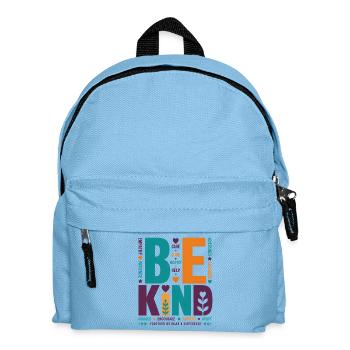 Be Kind – Colorful Typography Statement Word Stack - Kids' Backpack - light blue - Front