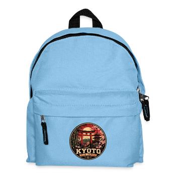 Kyoto Old Japan Vintage Travel Badge - Kids' Backpack - light blue - Front