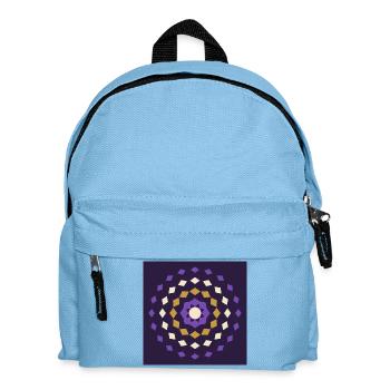 Golden purple mandala on night background - Kids' Backpack - light blue - Front