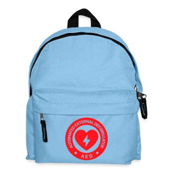 Automated External Defibrillator AED Sign Sticker - Kids' Backpack - light blue - Front