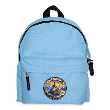 Neuschwanstein Castle Germany Vintage Badge - Kids' Backpack - light blue - Front