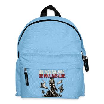 The Wolf Leads Alone Lone Wolf Gym Motivation Tee - Kids' Backpack - light blue - Front