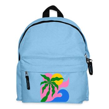 Abstract Palm Tree & Sun: Summer Design - Kids' Backpack - light blue - Front