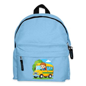 Yellow school bus for school enrolment – back-to-school bus - Kids' Backpack - light blue - Front