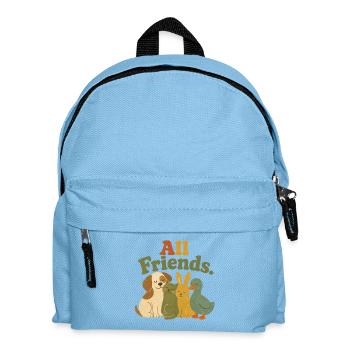 All Friends Animals Vegan Animal Rights Retro - Kids' Backpack - light blue - Front