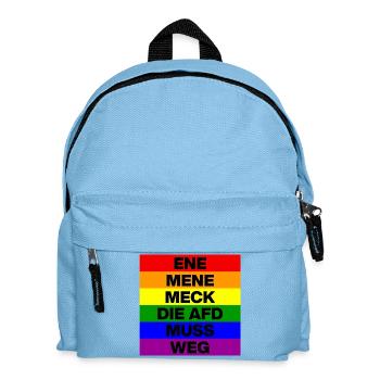 ENE MENE MECK THE AFD MUST GO, NO AFD, NO NZS - Kids' Backpack - light blue - Front