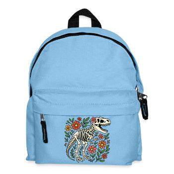 T Rex Skeleton with Flowers - Kids' Backpack - light blue - Front