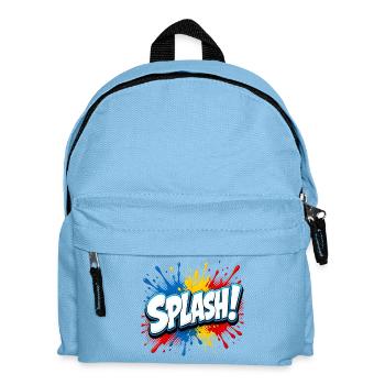 Comic lettering with splashes of paint – Pop Art Sty - Kids' Backpack - light blue - Front