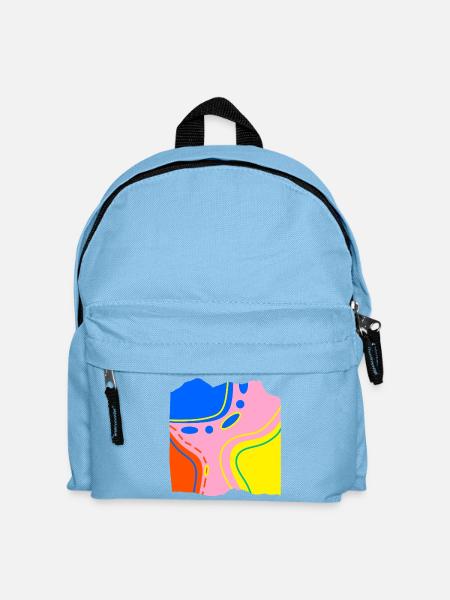 Abstraktes Farbfluss Kunstwerk - Kinder Rucksack - Hellblau