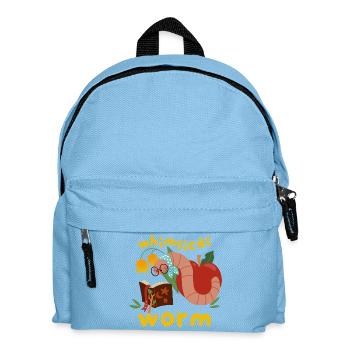 Whimsical Worm - Kids' Backpack - light blue - Front