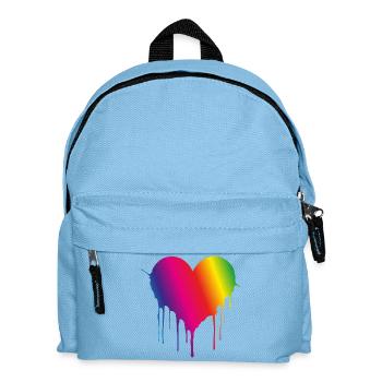 Rainbow Drip Heart - Kids' Backpack - light blue - Front