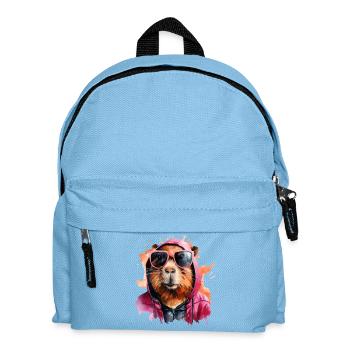 Cool Capybara with Sunglasses Funny Capybara - Kids' Backpack - light blue - Front