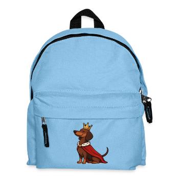 Proud Dachshund with Crown – Royal Dog - Kids' Backpack - light blue - Front
