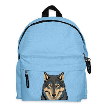 Azure Moon Wolf Portrait - Kids' Backpack - light blue - Front