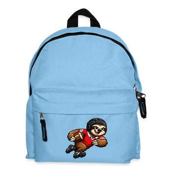 Cute sloth playing rugby - Kids' Backpack - light blue - Front