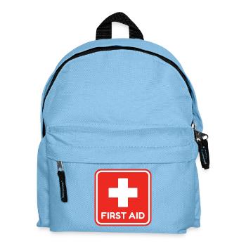 First Aid Red Medical Cross Healthcare Safety  - Kids' Backpack - light blue - Front