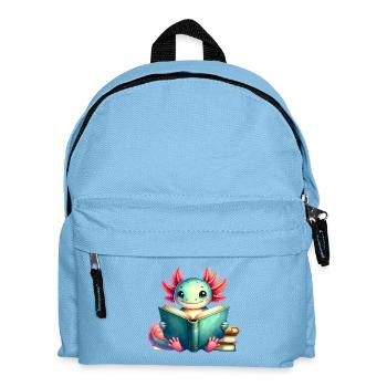 Un Axolotl comique lit un livre – Art de lecteur geek - Sac à dos Enfant - bleu clair - Devant